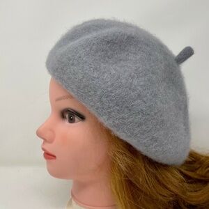 Women Beret 100% Wool Gray French Beret Ladies Hat Winter Gift Beanie NEW…